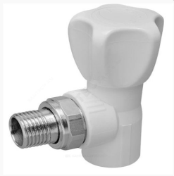 Кран PP-R шаровой Дн20 х1/2" НР для радиатора угловой (90/10) ПК Контур